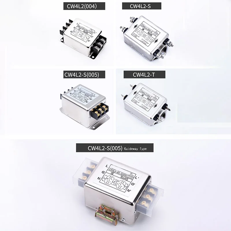 

New 220V AC Anti-interference Power Supply EMI Filter CW4L2 CW4L2-20A-S CW4L2-6A-S CW4L2-10A-S Purifier for CNC