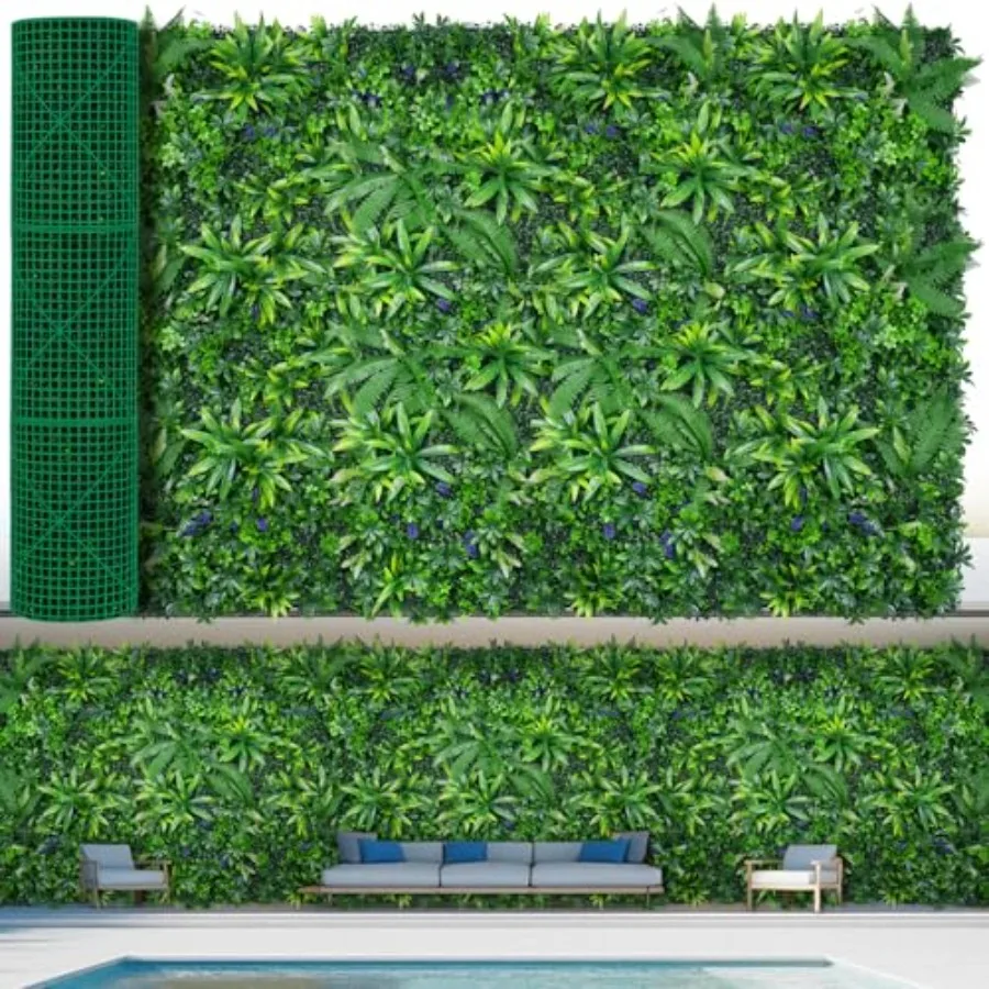 

Панели для стены из искусственной травы 60x120 дюймов, 50 кв. футов, декор из искусственной зелени, УФ-стойкие, для использования в помещении и на улице, для патио, сада, двора, живой изгороди, имитация кустарников