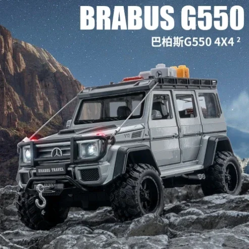 1:24 Mercedes-Benz BRABUS G550 4X4 Zmodyfikowana wersja Diecast Metal Alloy Model samochodu Dźwięk Światło Pull Back Kolekcja Zabawka dla dzieci Prezent