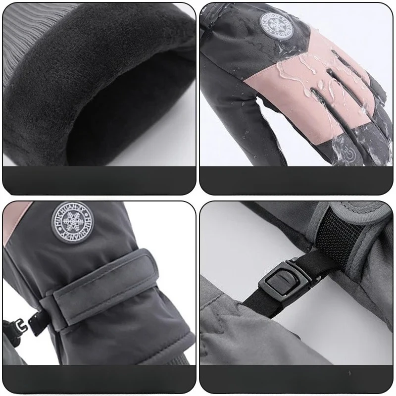 

Высококачественные водонепроницаемые зимние лыжные перчатки с сенсорным экраном, на флисовой подкладке, теплые, для сноуборда/лыж/бега