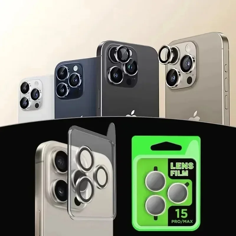 NewEasy تثبيت عدسة حماية الزجاج آيفون 16 15 14 13 12 11 برو ماكس زائد الذاتي محدد تثبيت حامي عدسة الكاميرا المعدنية #2