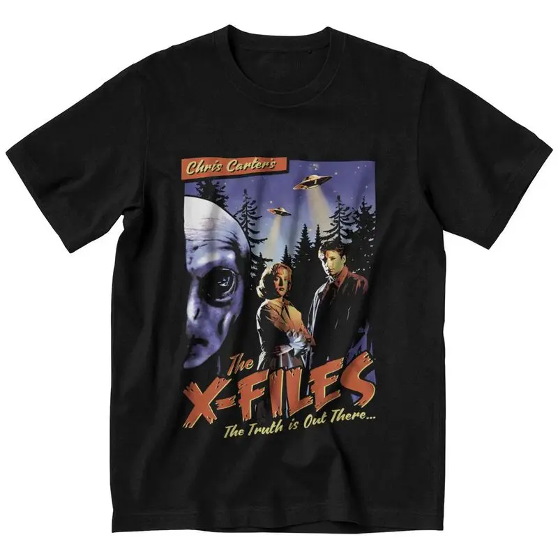 T-Shirt Unisexe Rétro du Film The X Files, Motif de Bande Dessinée, Mulder, Scully, Dana, Fox, TV, The Truth Is Out There