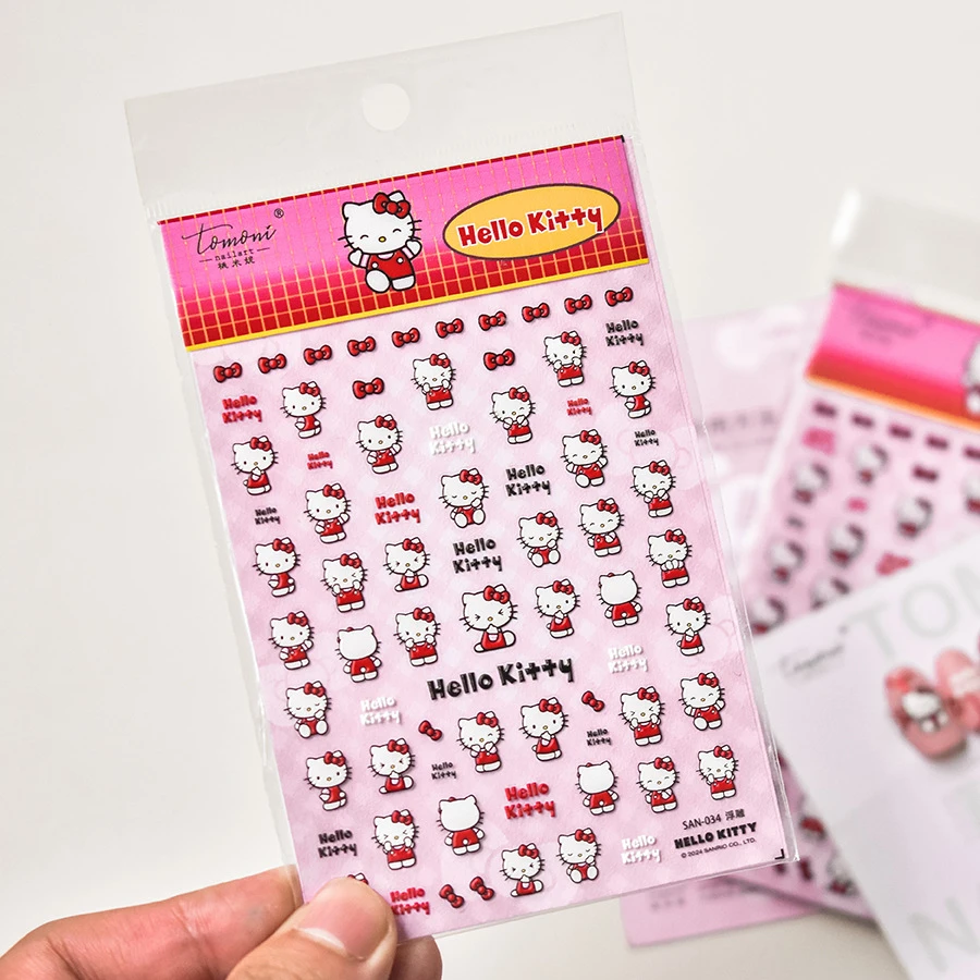 Sanrio My Melody Hello Kitty 3D embossed cute nail stickers notebook children\'s personalized creative graffiti stickers