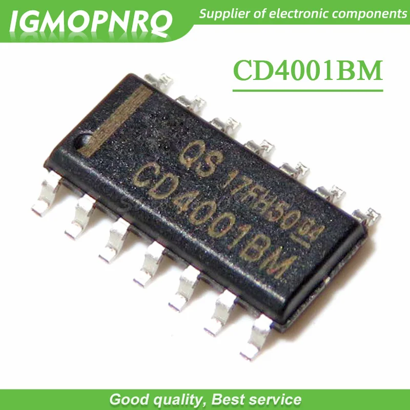 20pcs free shipping CD4001BM CD4001 HEF4001BT HEF4001 SOP-14 With each other Logic Gates CMOS Quad 2-In new original