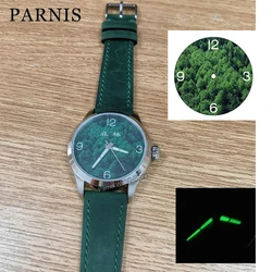 Parnis 42mm 21 Jewels Miyota 8N24 Automatic Movement Men's Casual Wristwatch Sapphire Crystal Forest Drawing Custom Made Dial