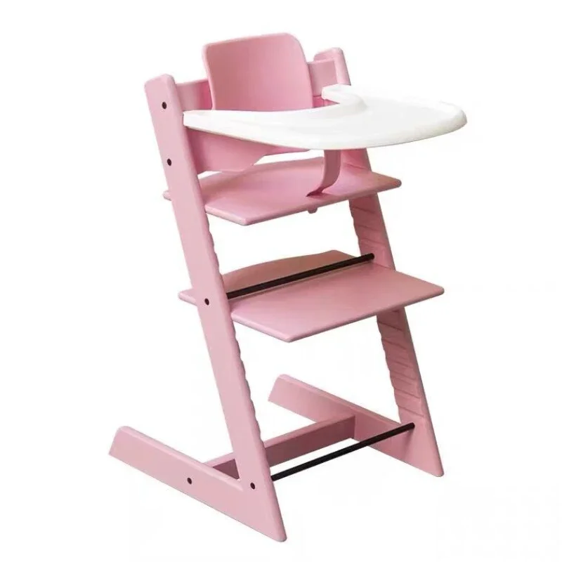 Chaise de salle à manger en bois massif pour enfants, ascenseur réglable multifonctionnel, chaise d'apprentissage de la croissance du bébé