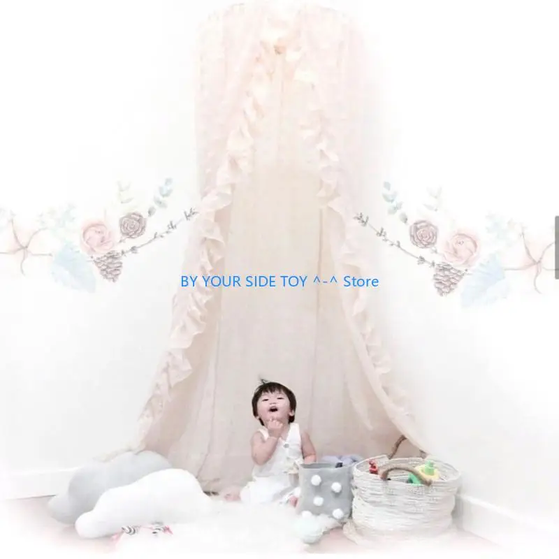شبكة ناموسية للأطفال لسرير الأطفال، مظلة للسرير، حمالات للأطفال، ستارة معلقة، شبكة ناموسية للعب، ديكورات غرف الأطفال U6XE #3