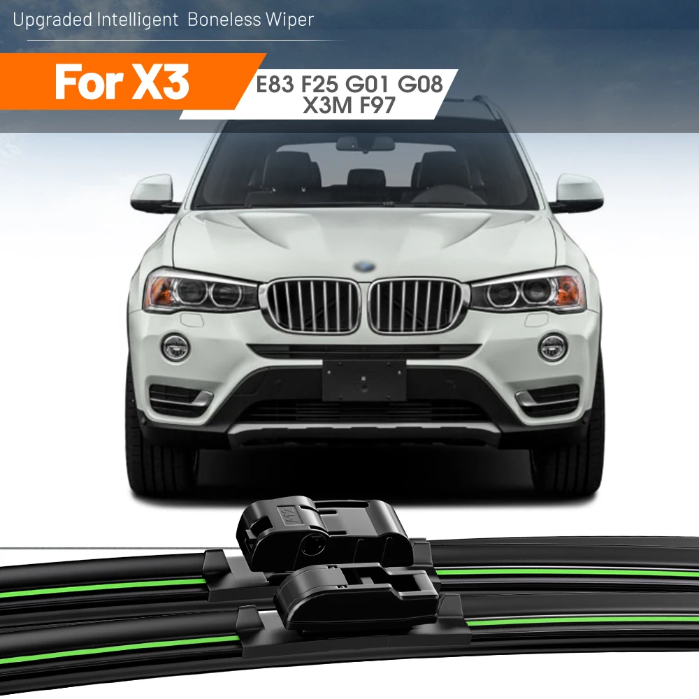 

2X For BMW X3 E83 F25 G01 G08 X3M F97 2004-2023 Front Windshield Wiper Blades 2011 2012 2015 2019 Windscreen Window Accessories