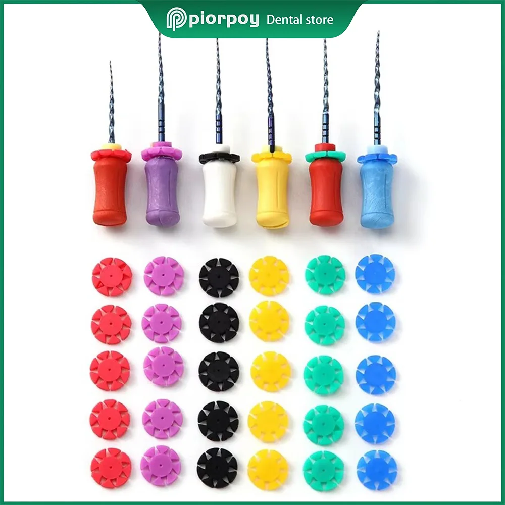 

PIORPOY Dental Endo Root Canal File Disinfection Marking Circle Ring Counting Silicone Endodontics Stopper Materials 100 PCS/Bag