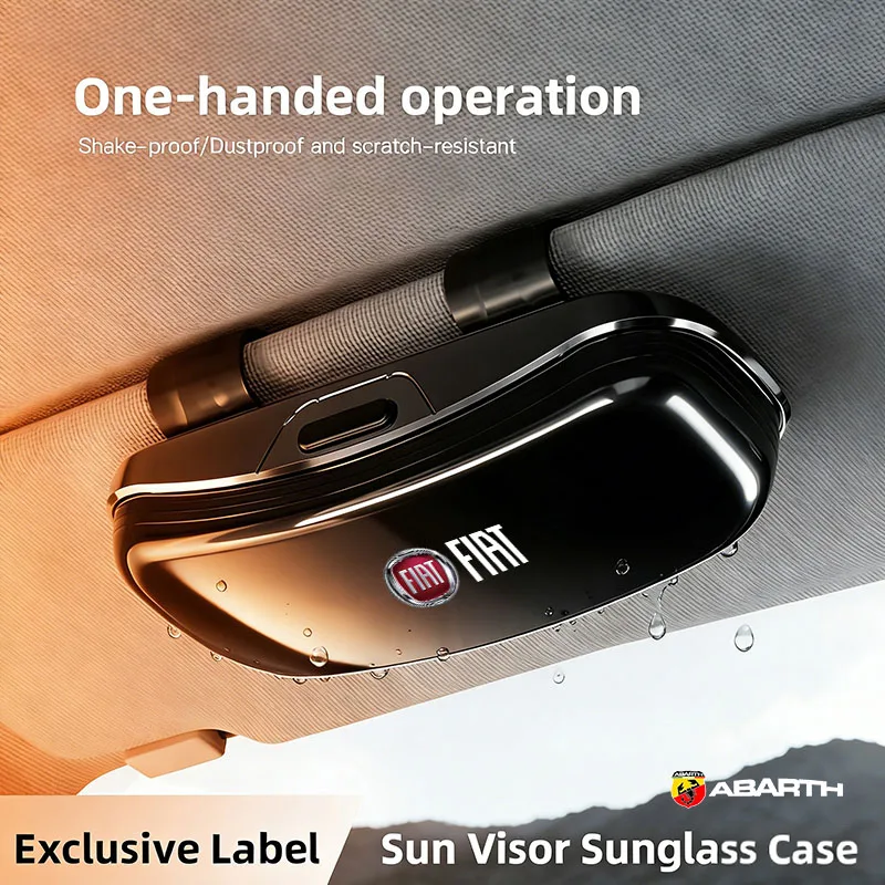 Estuche para gafas de sol para coche, soporte para gafas, accesorios para coche, caja para gafas para Fiat Abarth 500 Tipo FR Panda Argo Freemont Viaggio