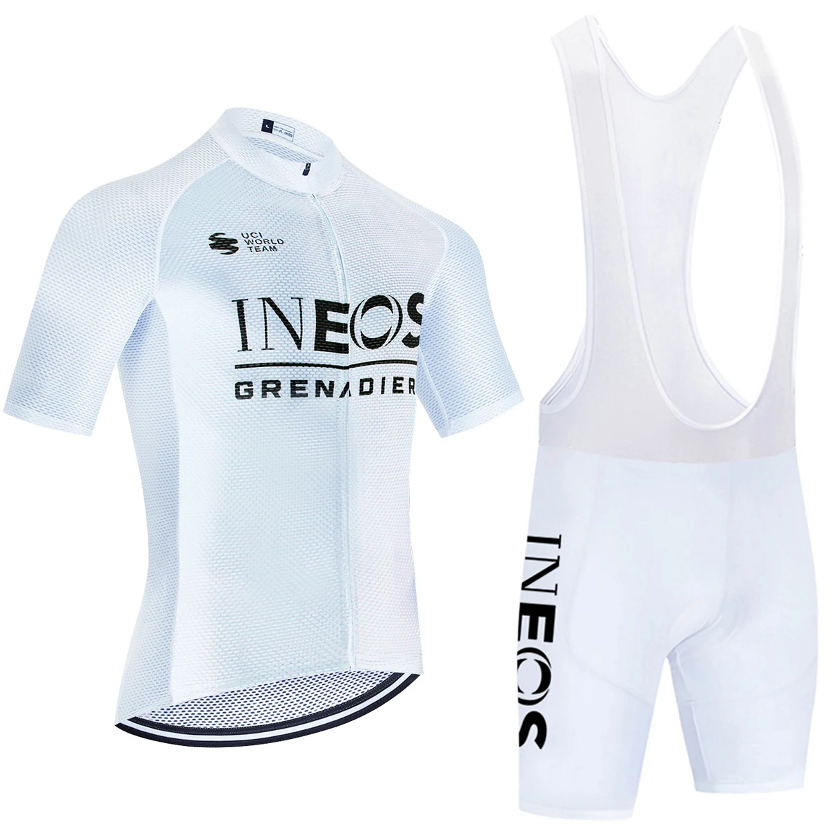 Nowa 2024 biała koszulka kolarska INEOS na rower drużynowy Maillot Jersey zestaw szortów Ropa Ciclismo Pro Bicycl Tshirt odzież