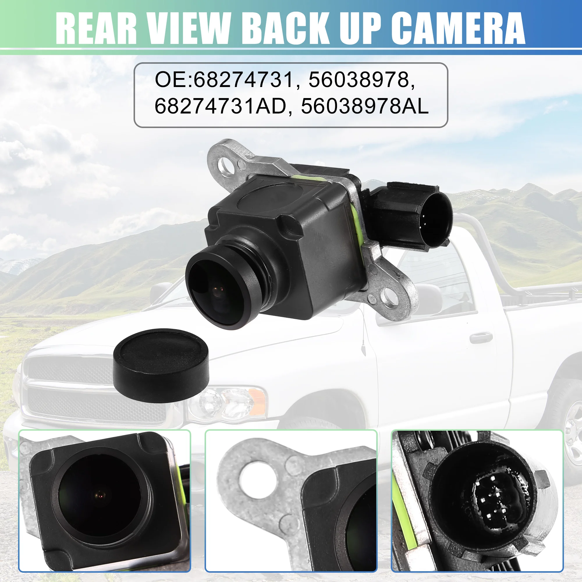 

UXCELL Rear View Back Up Camera 56038978AL Rear Park Assist Reverse Camera for Ram 3500 2013-201 7 for Ram 2500 2013-2017