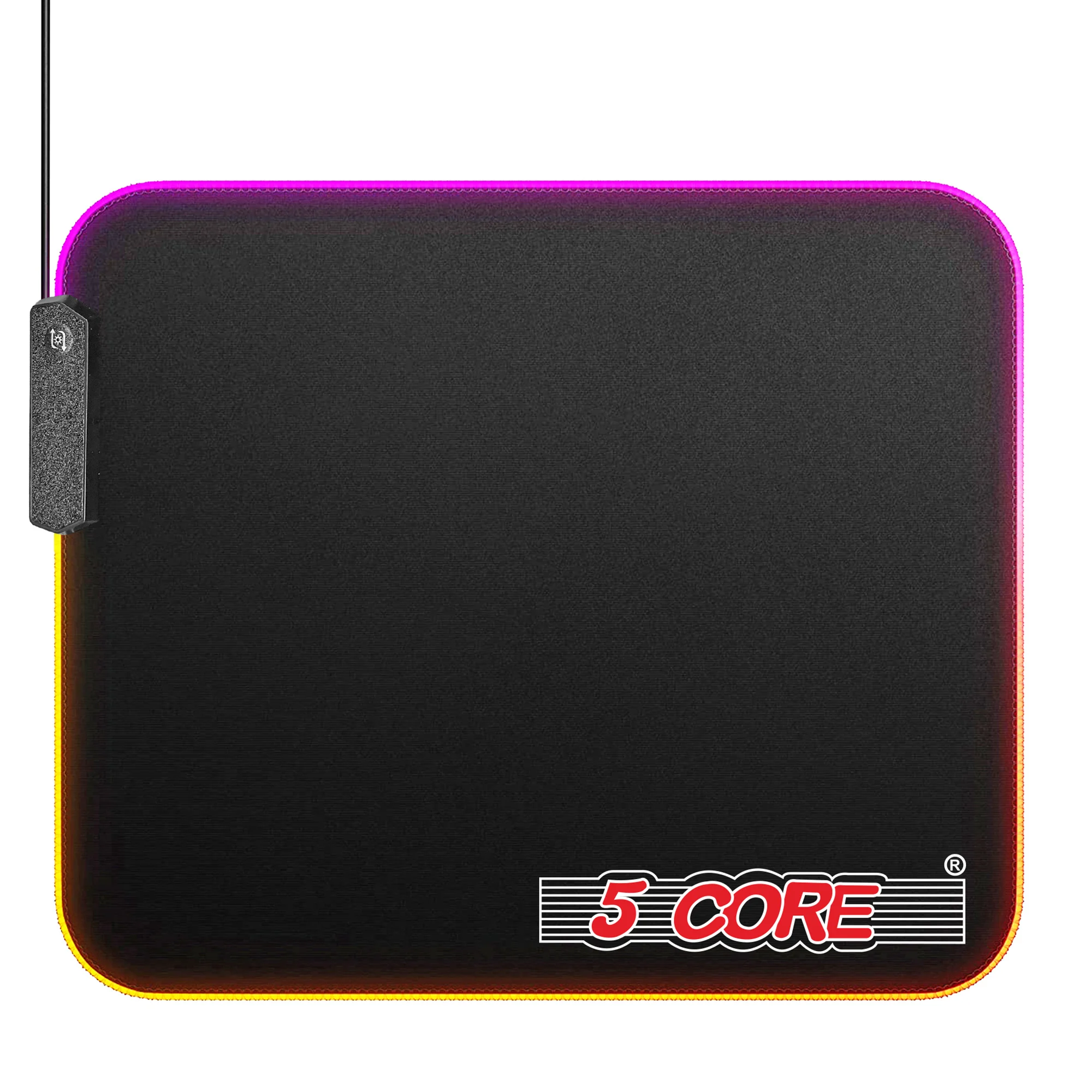 RGB Gaming Mouse Pad Non-Slip Rubber Base, Waterproof 11.8 X 9.8 Inch LED Desk Mouse Mat Glowing 12 Modes Durable Stitched Edges