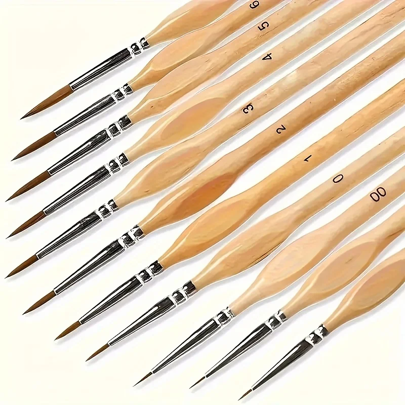 11/22pcs Micro Detail Paint Brush Set Triangular Grip Handles Miniature Art Brushes Small Fine Tip Paintbrushes