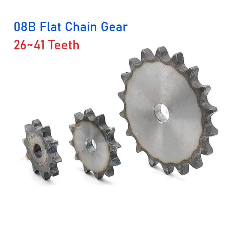 

1pcs 08B Flat Chain Gear 26T/27T/28T/29T/30T/31T~41 Teeth Industrial Flat Sprocket Wheel A3 Steel Pitch 12.7mm