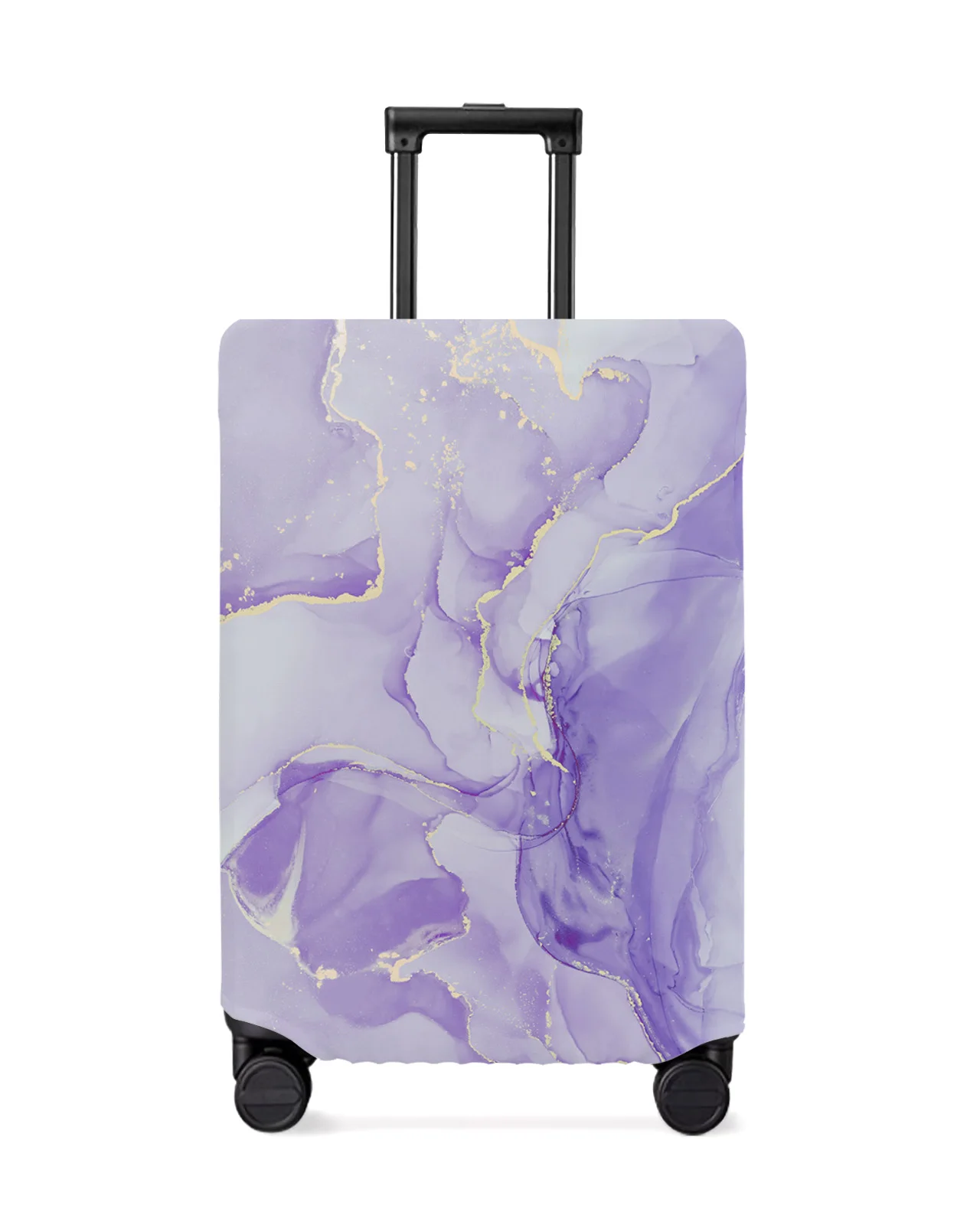 

Marble Texture Gradient Purple Luggage Cover Stretch Suitcase Protector Baggage Dust Cover for 18-32 Inch Travel Suitcase Case