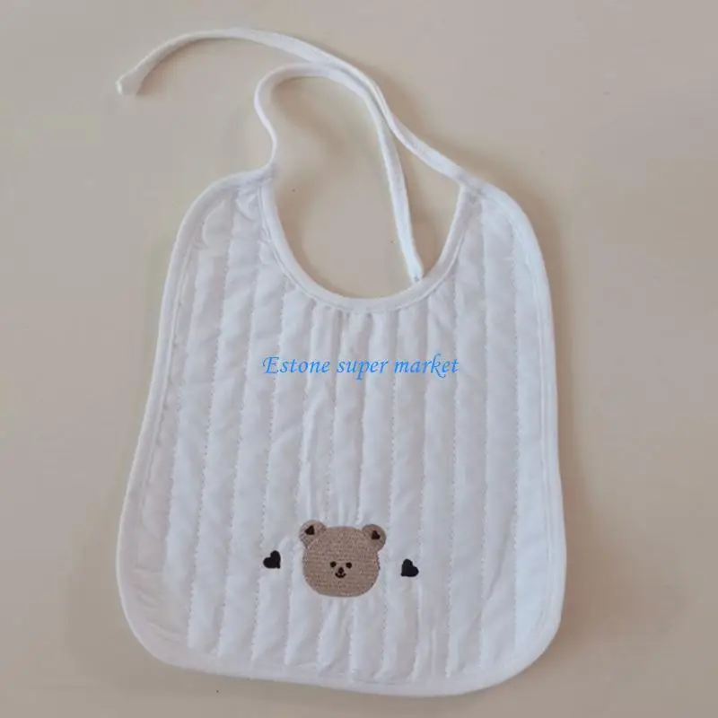 

090B Cartoon Animal Embroidery Baby Feeding Drool Bib Saliva Towel Newborn Burp Cloth