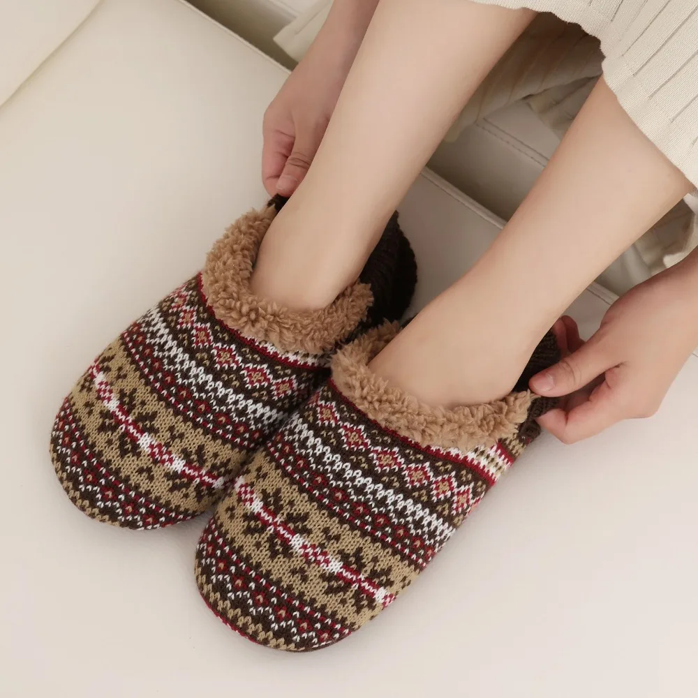 

Simple Knitted Winter Floor Socks Snowflake Anti-slip Thicken Plush Socks Hosiery Soft Fleece Sleeping Socks Fall/Winter