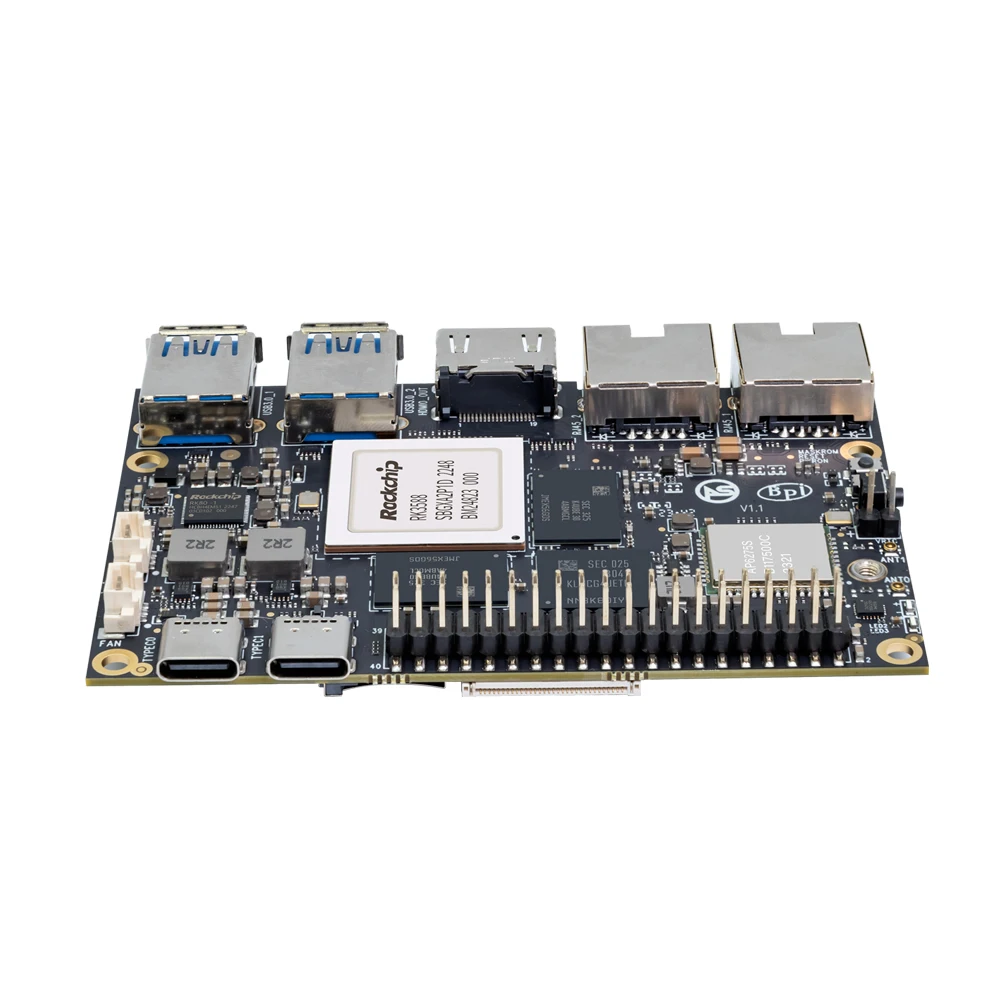 Imagem -06 - Placa de Desenvolvimento Banana pi Bpi-m7 Rockchip Rk3588 Pi-co Itx Armsom Sige7 Gpu Canais 4k ui 2.5g Suporte Ethernet Wifi 6