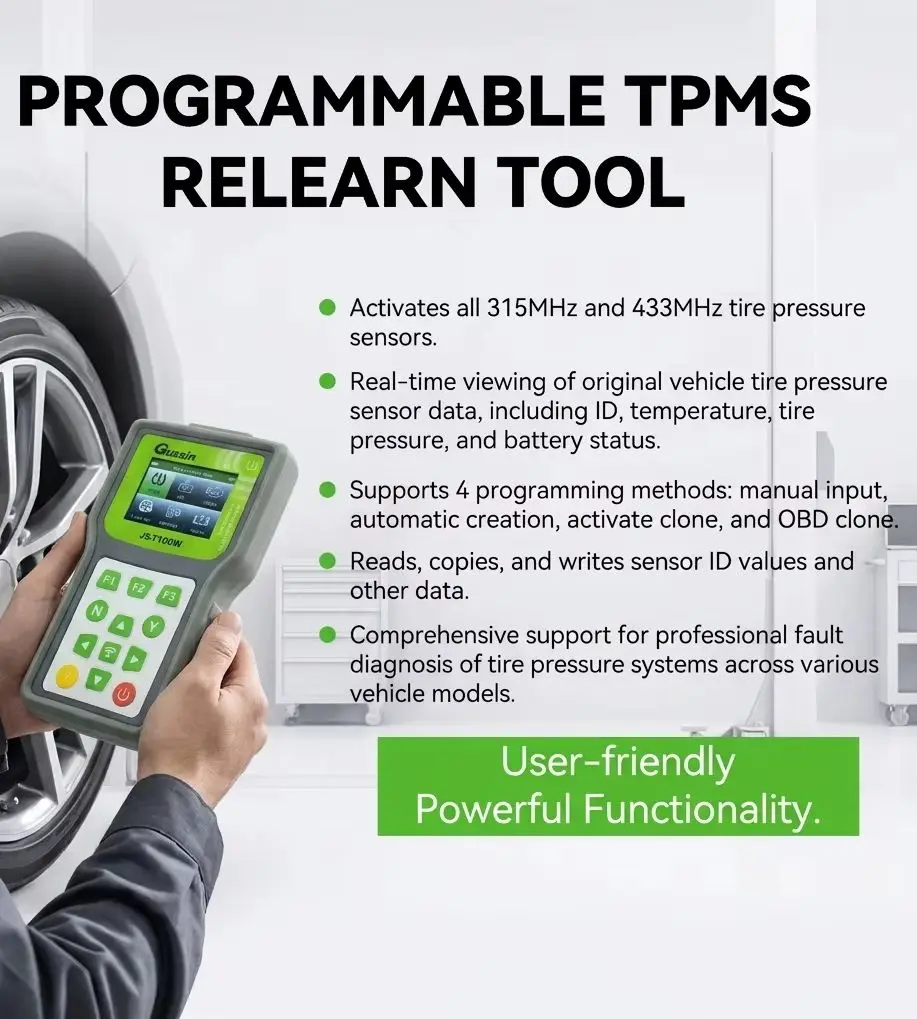 TPMS Diagnostic Tool, 315MHz 433MHz Sensor Programmer, 2-in-1 OBD Scanner, fit for BMW, Universal Auto Car Code Reader