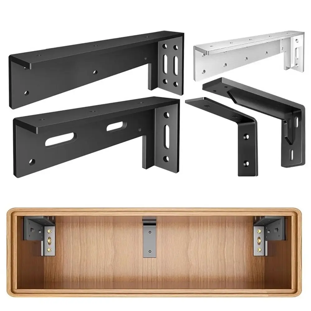 1 Pair 90 Degree L-Shaped Corner Brackets Wall Mount Multi-size Floating Shelf Support Bracket Black Corner Brace Wall Mount