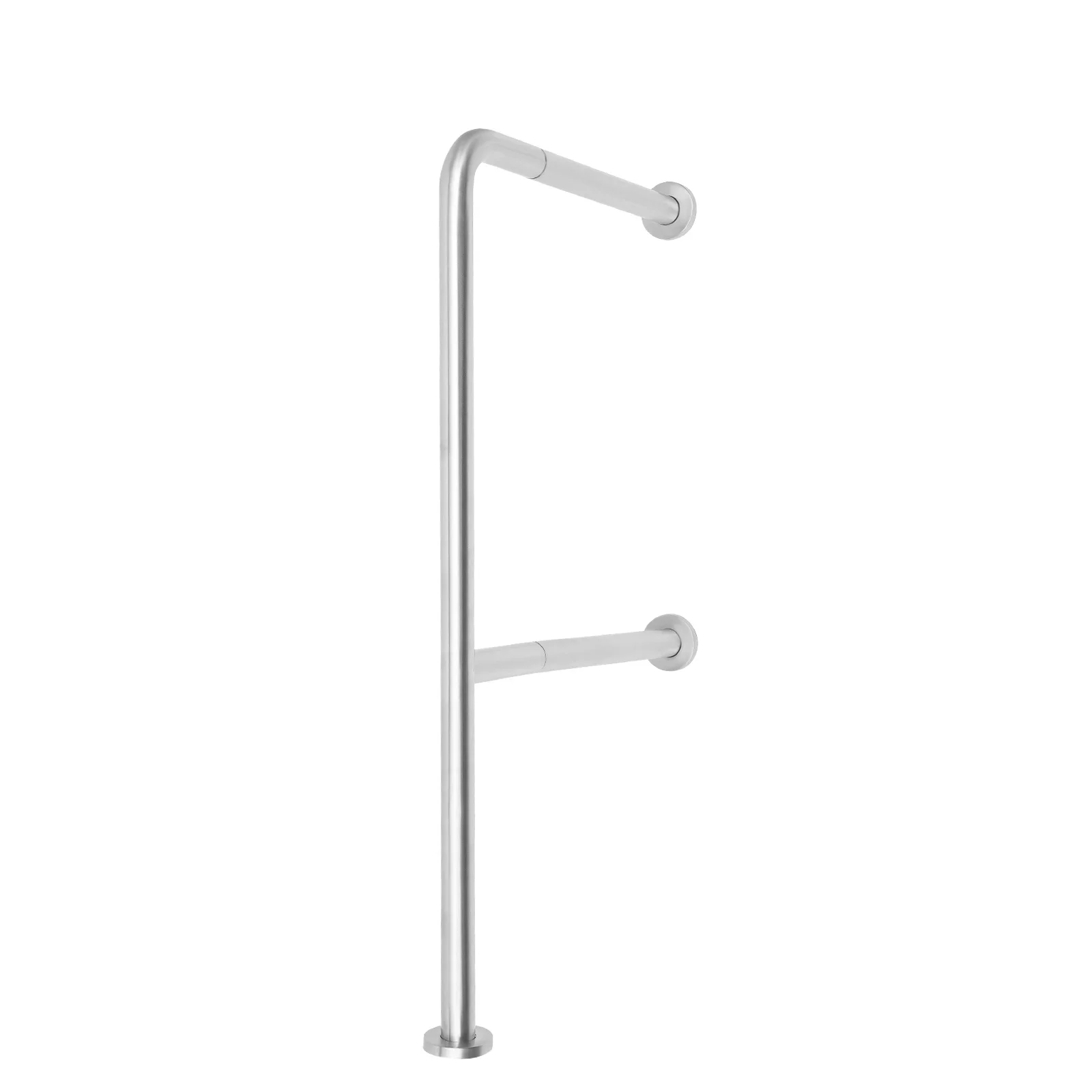 

Wall to Floor Handicap Grab Bar, Stainless Steel Toilet Safety Grab Bar with Round Edge, Rails for Bathroom
