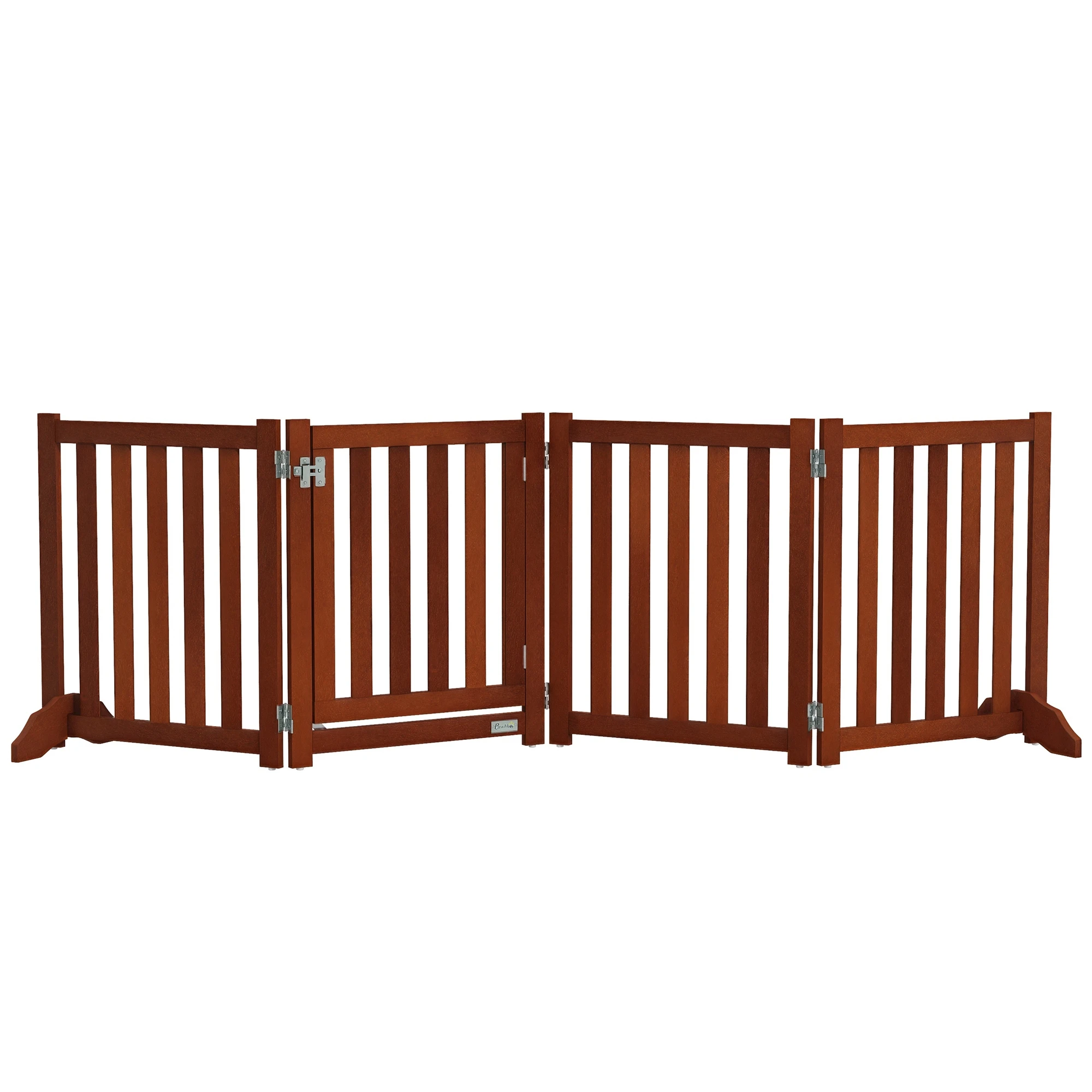Barrera de Seguridad para Perros para Escaleras y Puertas Diseño Plegable y Soporte de Pie 205x30x60 cm Marrón
