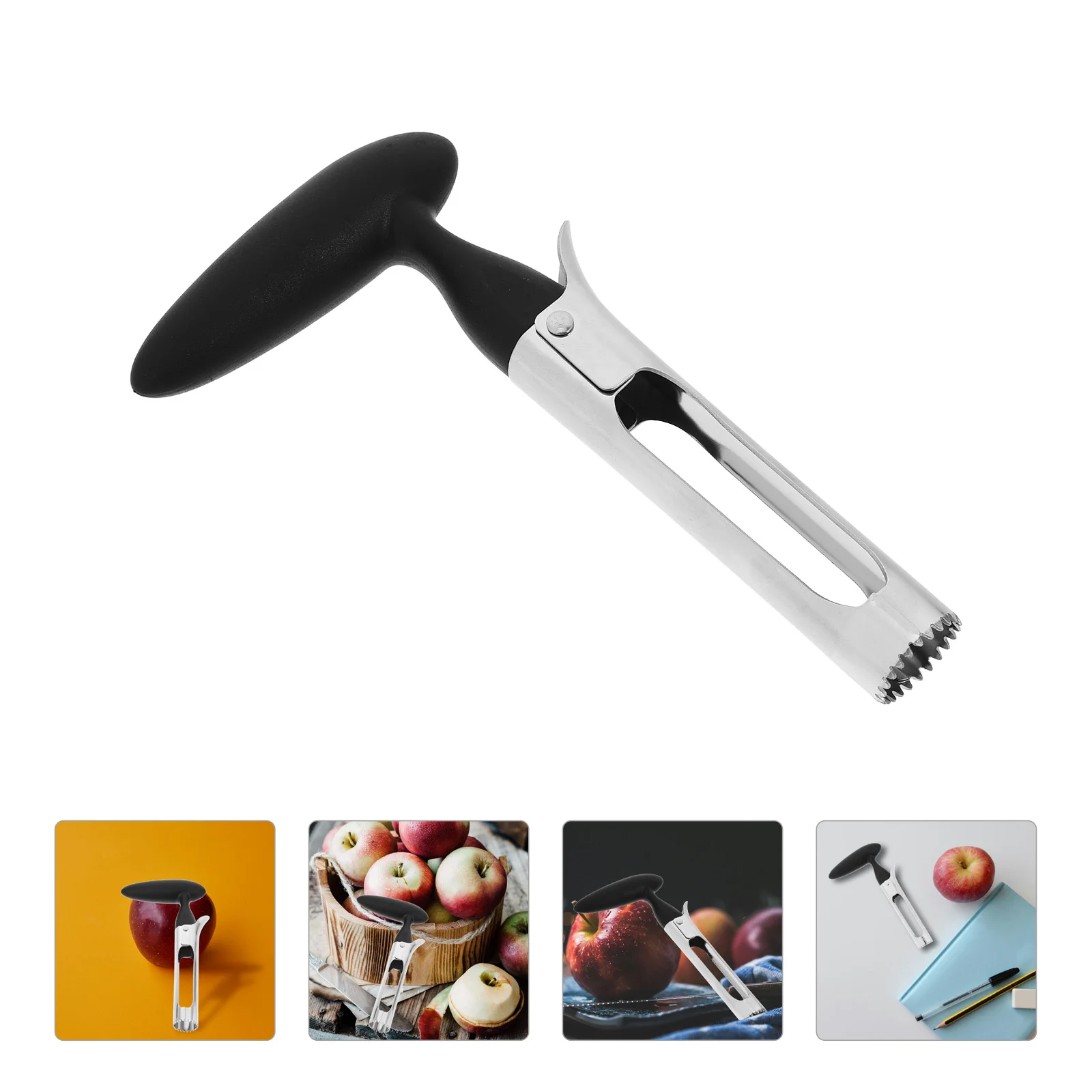 Apple Corer Tool Serrated Blades Fruits Corer Remover Ergonomic Handle Stainless Steel Cupcake Corer For Baking Pear Kitchen Gad