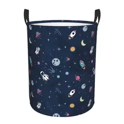 Custom Space Astronaut Spaceship Laundry Hamper Large Clothes Storage Basket Universe Sun Planet Toys Bin Organizer for Kids