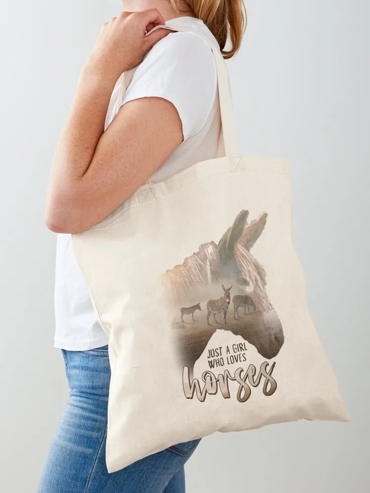 

Donkey Just A Girl That Loves Horses Parody Tote Bag Handbags women Women bags Shopper handbag Eco bag