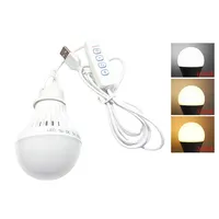 Led Camp Light Usb Emergency Bulb DC5V 3 Color Dimmable Hanging Tent Lamp for Work BBQ Fishing Repair Out USB Lamp For Powerbank