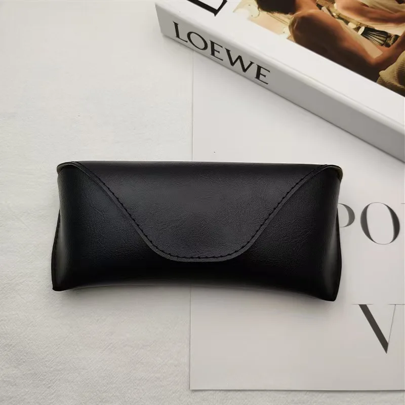 Glasses Sunglasses Case  Generous Practical Business  Leather Hard Shell Travel Black Simple Magnetic Clamshell  Protective