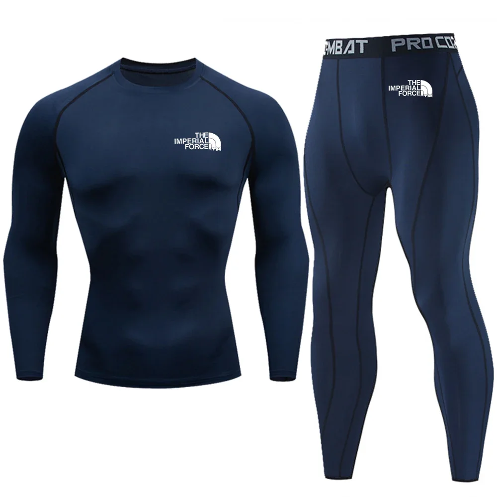 

Men's Quick-Dry Sweat-Wicking Compression Set, Elastic Long-Sleeve Quick-Dry Base Layer for Outdoor Hiking, Rock Climbing, Fitne