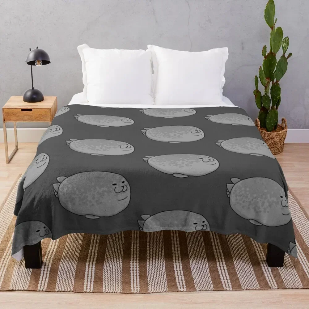 Round Seal Throw Blanket Shaggy Furry Soft Blanket for Bedroom Living Room