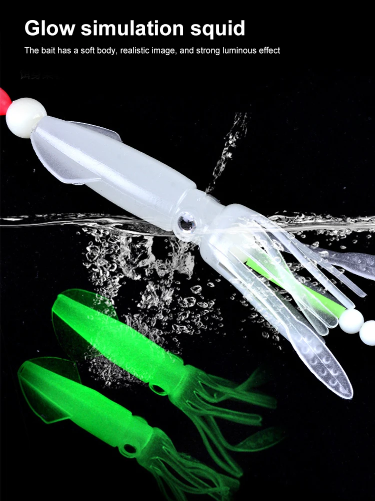 Octopus Squid Jig Fishing Lures LED Lamp Artificial Bait Hook Luminous Luya Fishhook Bait Tackle Tool Night Fishing Accessories