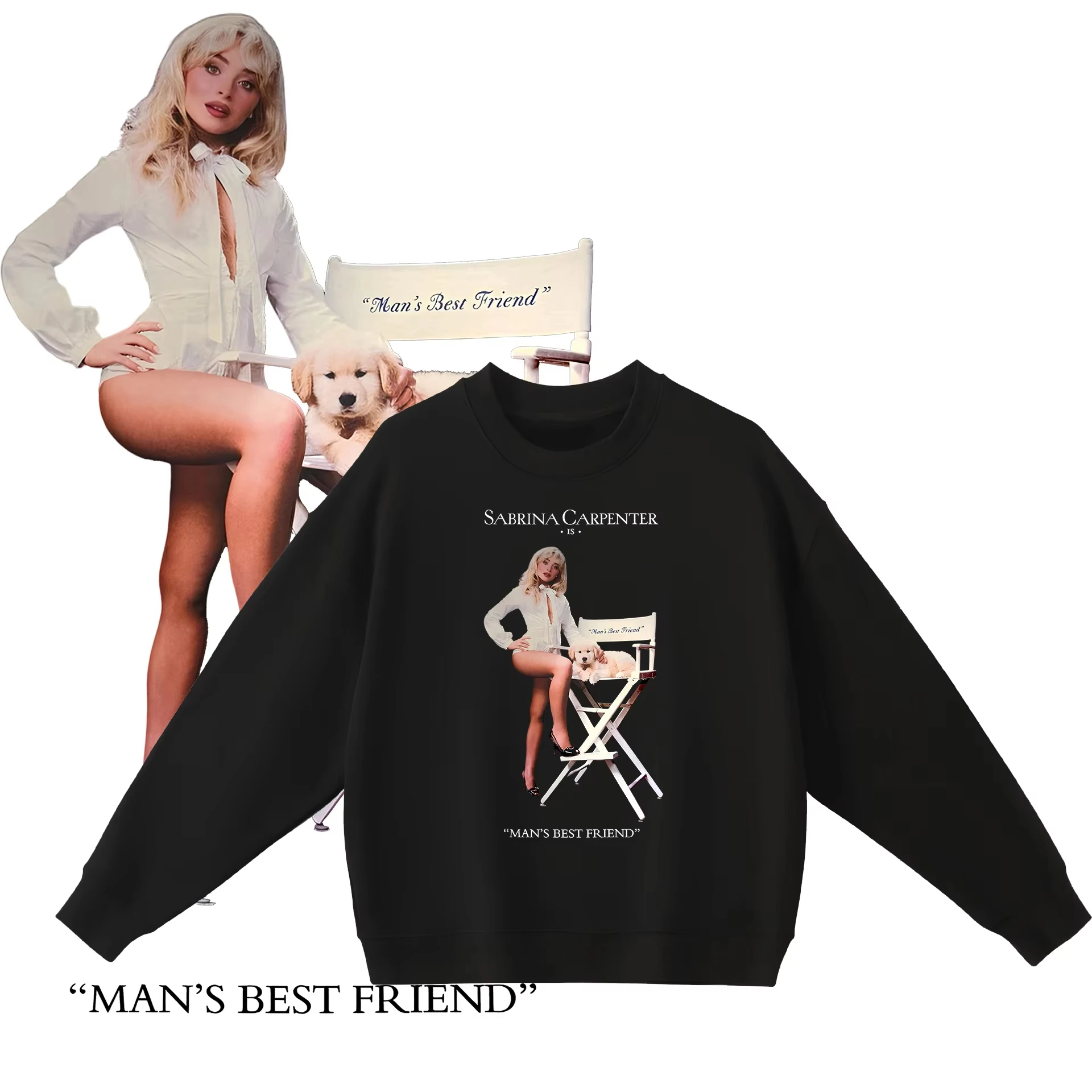 

Sabrina Carpenter New Ablum Мужская толстовка с рисунком лучшего друга и круглым вырезом в стиле Харадзюку в стиле хип-хоп