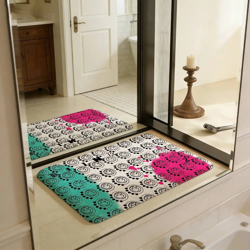 B-blink-182 Hot Band Floor Mat INS Style Soft Bedroom Floor House Laundry Room Mat Anti-skid Household Carpets