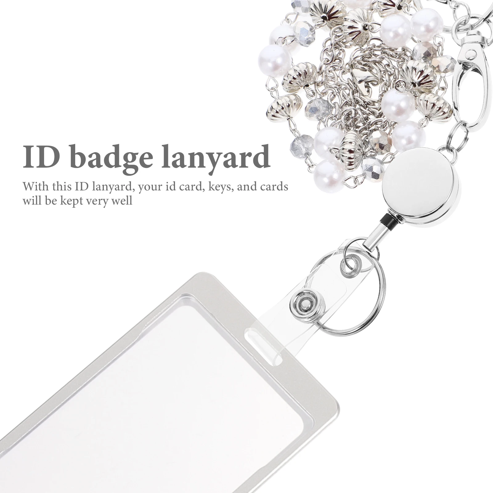 

Id Card Lanyard Lanyards for Beaded Retractable Teacher Colorful Keychain Beads Badge