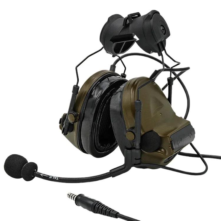 

Силиконовый кронштейн с высокой дугой COMTAC II/C2, тактические наушники с шумоподавлением, армейский зеленый