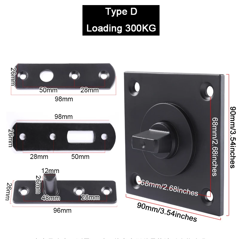 Brand New 1Set Heavy Duty Door Pivot Hinges 360° Rotary Invisible Hidden Door Hinges Install Up and Down Loading 300KG/Set image 3