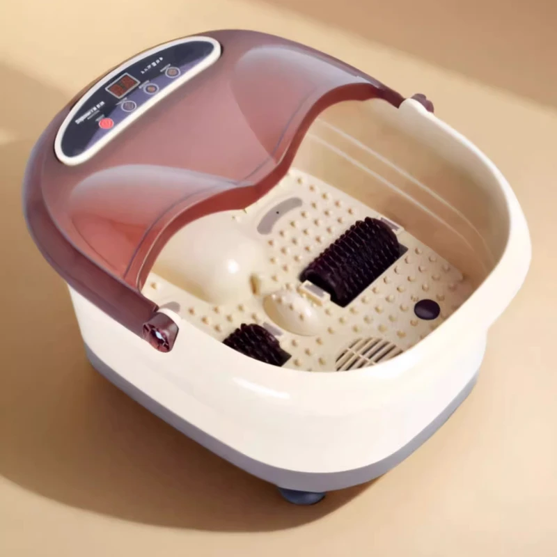 

Электрический массажер для ванны для ног, ванна для замачивания с подогревом и пузырьками и терапией красным светом, безопасный дизайн для разделения воды