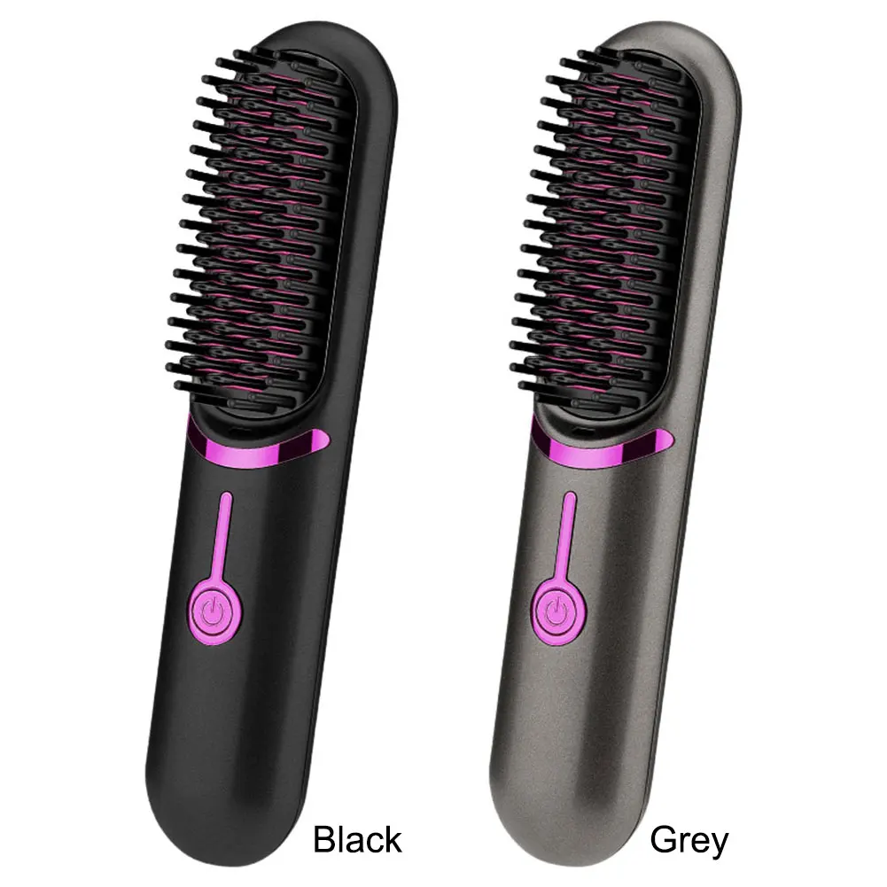 Wireless Hair Straightener USB Charging Hair Straightening Brush Anti-Scalding Portable Mini Hair Straightener Hair Styling Tool