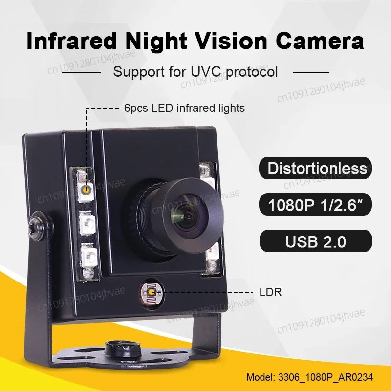 NEW 3306 1080P AR0234 3mm 95degrees IR850 Distortionless Color global shutter 120fps USB Infrared Night Vision Mini Camera