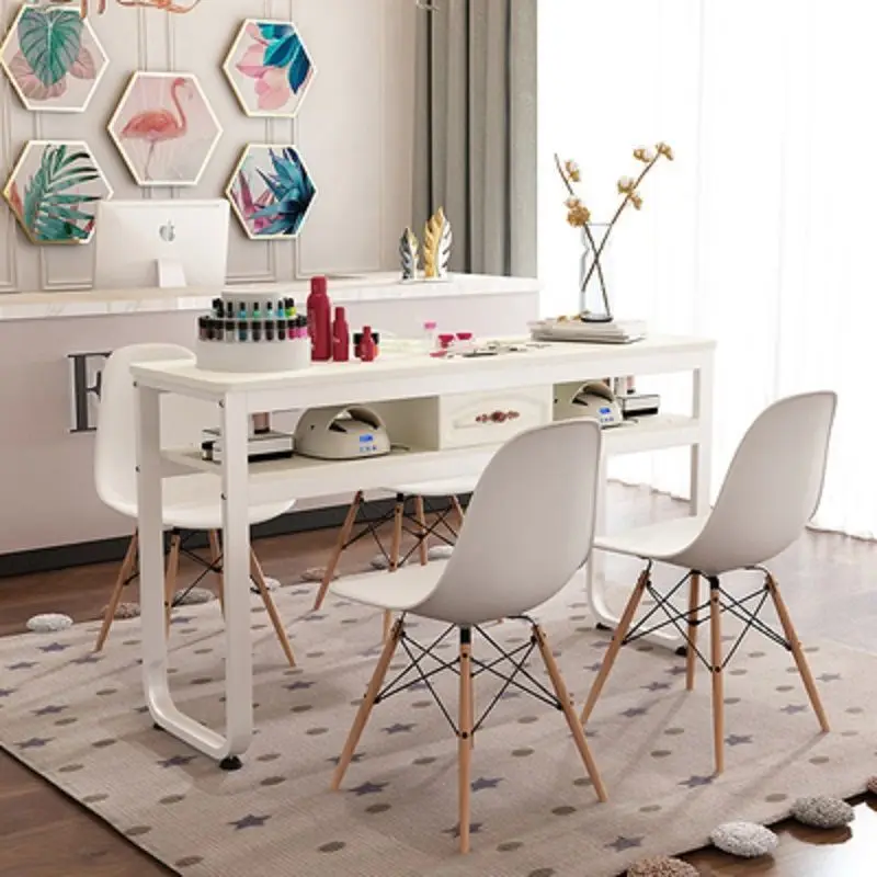 Modern Classic Manicure Nail Table With Storage Practical Beautiful Premium Manicure Nail Table Elegant Subtle Mesa Furniture