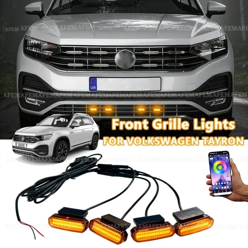 FOR VOLKSWAGEN TAYRON LED Front Grille Light /Driving/Position Lights Car Daytime Running Light Wheel Eyeb Car LED Signal Lamps
