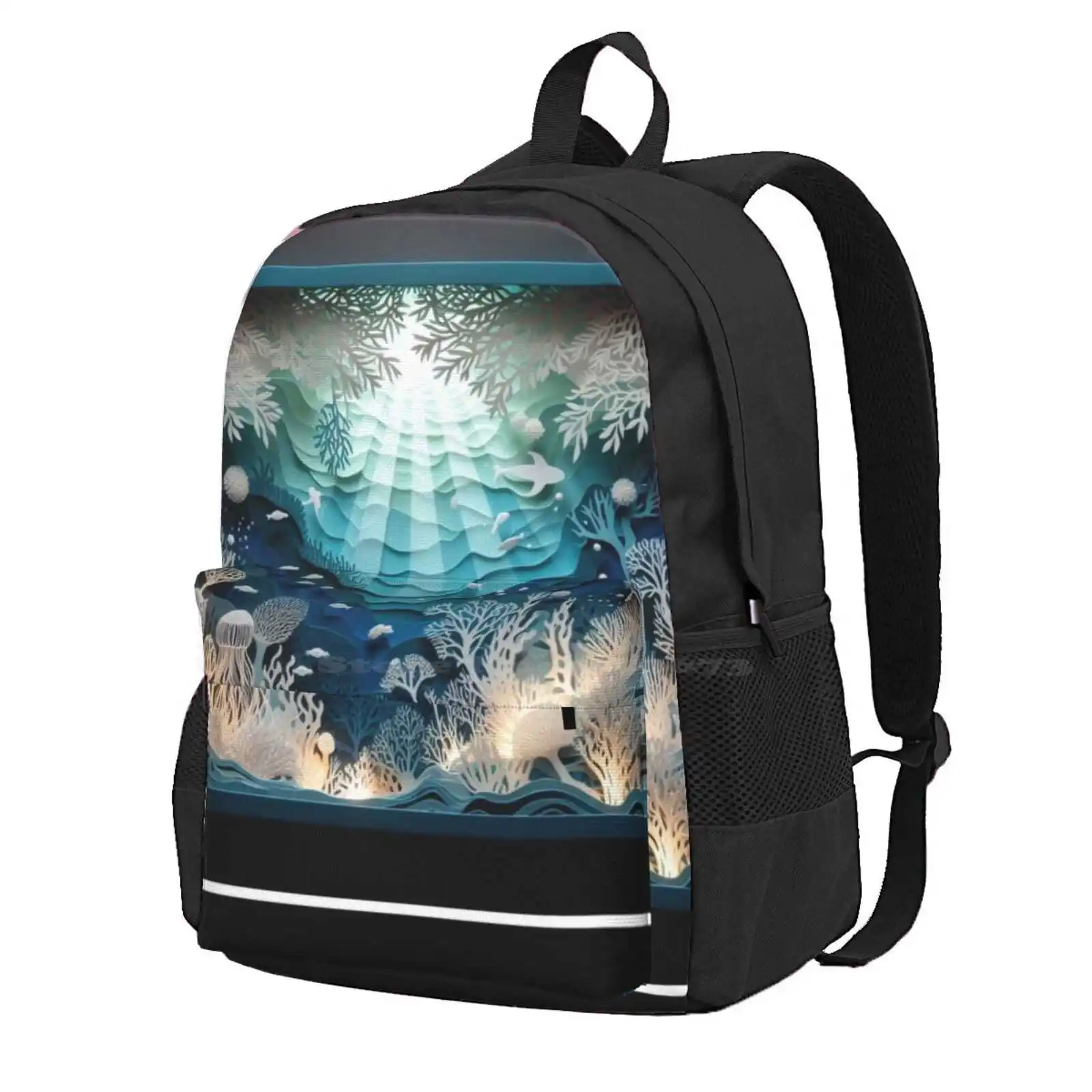 Aqua World Hot Sale Schoolbag Backpack Fashion Bags Aqua World Ocean Sea Marines Creatures Fish Whales Turtle Underwaterworld