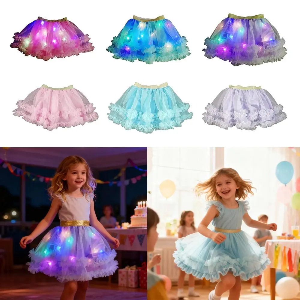 New LED Dance Skirt Light Up Party Props Ballet Princess Dress Christmas Tutu Skirt Cosplay