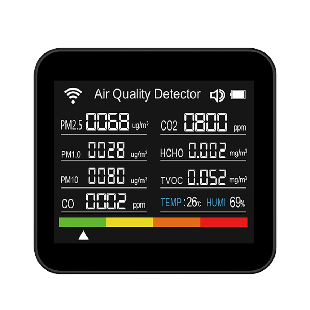 Indoor Air Quality Monitor 14 In 1 Air Quality Tester WiFi APP Control 2.8