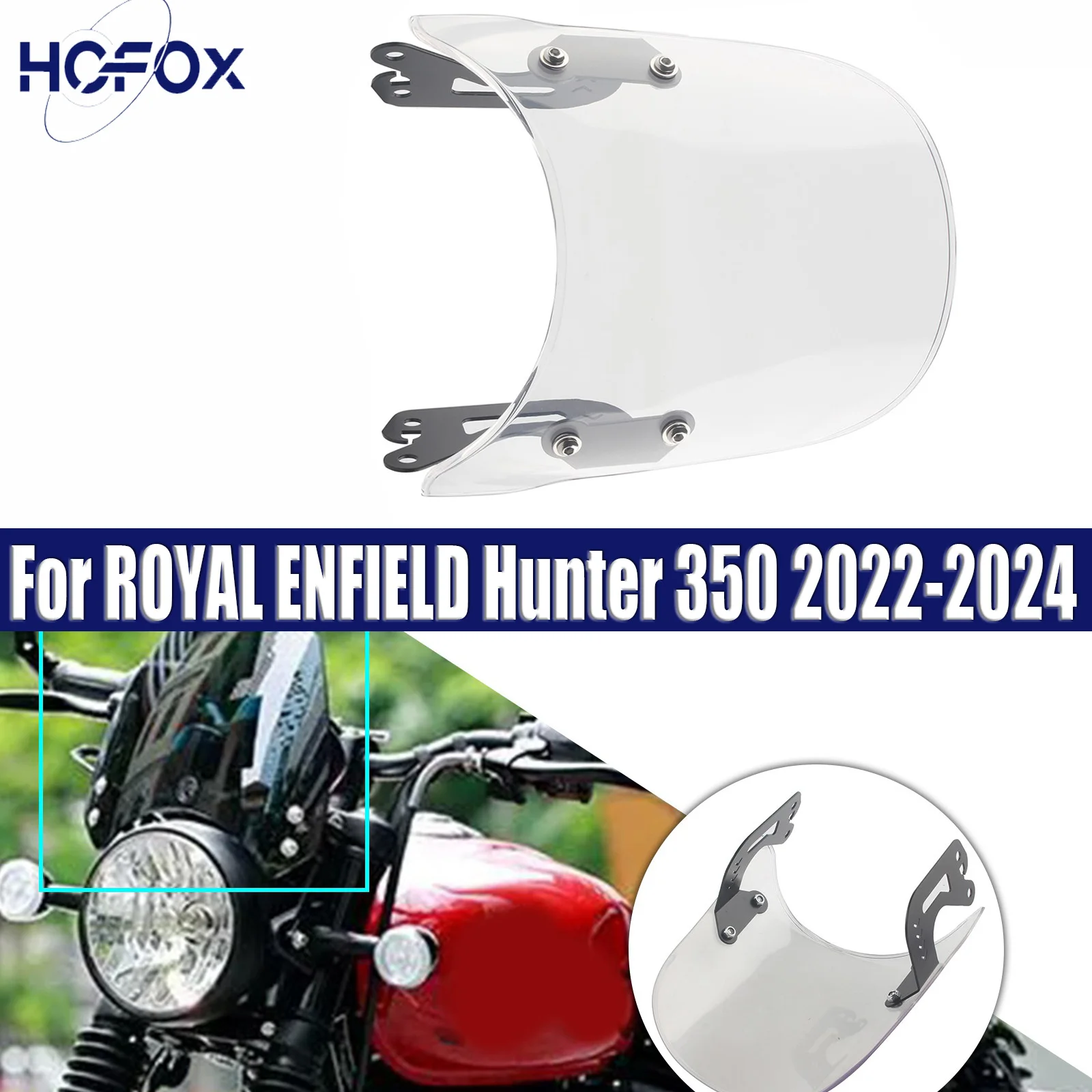 

for ROYAL ENFIELD Hunter 350 2022-2024 Windscreen Windshield Wind Shield Motorcycle Accessories