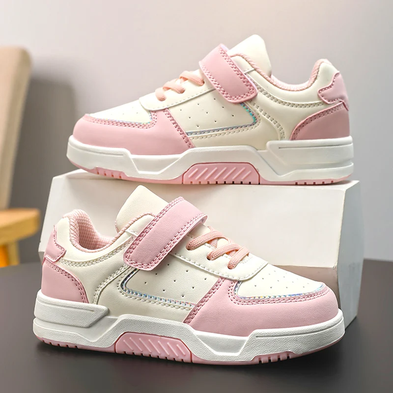 

Роскошные кожаные кроссовки для девочек, детская обувь, осенние детские повседневные кроссовки на плоской подошве из искусственной кожи, модные спортивные теннисные туфли для девочек от 4 до 8 лет